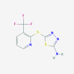 molecular formula C8H5F3N4S2 B495253 5-{[3-(Trifluoromethyl)-2-pyridinyl]sulfanyl}-1,3,4-thiadiazol-2-amine 