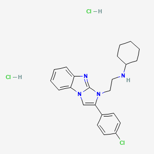 molecular formula C23H27Cl3N4 B4952547 N-{2-[2-(4-chlorophenyl)-1H-imidazo[1,2-a]benzimidazol-1-yl]ethyl}cyclohexanamine dihydrochloride 