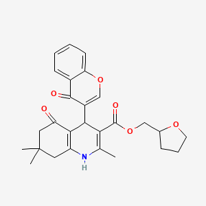 tetrahydrofuran-2-ylmethyl 2,7,7-trimethyl-5-oxo-4-(4-oxo-4H-chromen-3-yl)-1,4,5,6,7,8-hexahydroquinoline-3-carboxylate