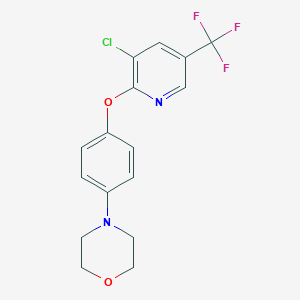 molecular formula C16H14ClF3N2O2 B495258 4-(4-{[3-Chloro-5-(trifluoromethyl)-2-pyridinyl]oxy}phenyl)morpholine 