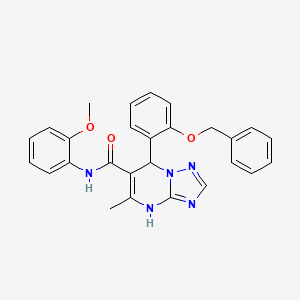 molecular formula C27H25N5O3 B4952580 7-[2-(benzyloxy)phenyl]-N-(2-methoxyphenyl)-5-methyl-4,7-dihydro[1,2,4]triazolo[1,5-a]pyrimidine-6-carboxamide 