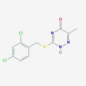 molecular formula C11H9Cl2N3OS B495260 3-((2,4-dichlorobenzyl)thio)-6-methyl-1,2,4-triazin-5(4H)-one CAS No. 328021-88-1