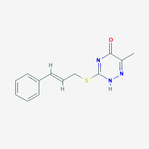 molecular formula C13H13N3OS B495261 3-(cinnamylthio)-6-methyl-1,2,4-triazin-5(2H)-one CAS No. 353260-84-1
