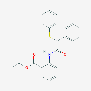 molecular formula C23H21NO3S B4952626 Ethyl 2-{[phenyl(phenylsulfanyl)acetyl]amino}benzoate 