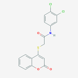 molecular formula C17H11Cl2NO3S B495263 N-(3,4-dichlorophenyl)-2-[(2-oxo-2H-chromen-4-yl)sulfanyl]acetamide 