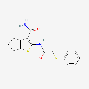 2-{[2-(PHENYLSULFANYL)ACETYL]AMINO}-5,6-DIHYDRO-4H-CYCLOPENTA[B]THIOPHENE-3-CARBOXAMIDE