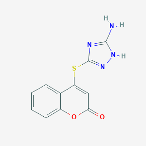 molecular formula C11H8N4O2S B495266 4-[(5-amino-1H-1,2,4-triazol-3-yl)sulfanyl]chromen-2-one 