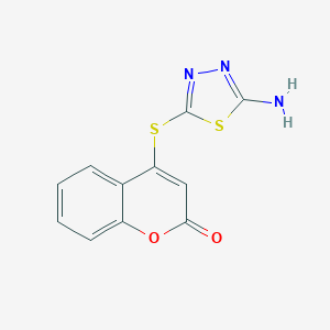 molecular formula C11H7N3O2S2 B495268 4-[(5-amino-1,3,4-thiadiazol-2-yl)sulfanyl]-2H-chromen-2-one 