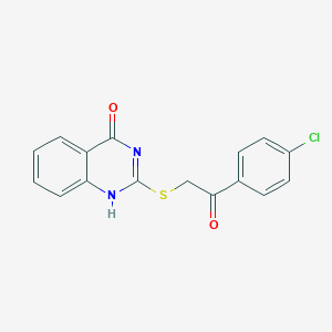 molecular formula C16H11ClN2O2S B495270 2-[2-(4-chlorophenyl)-2-oxoethyl]sulfanyl-1H-quinazolin-4-one 