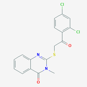 molecular formula C17H12Cl2N2O2S B495272 2-{[2-(2,4-dichlorophenyl)-2-oxoethyl]sulfanyl}-3-methyl-4(3H)-quinazolinone 