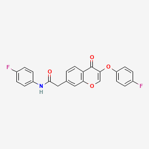 molecular formula C23H15F2NO4 B4952734 2-[3-(4-fluorophenoxy)-4-oxo-4H-chromen-7-yl]-N-(4-fluorophenyl)acetamide 