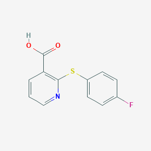 molecular formula C12H8FNO2S B495274 2-[(4-Fluorophenyl)sulfanyl]nicotinic acid 