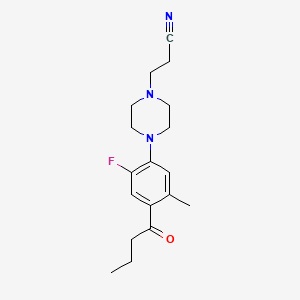 3-[4-(4-butyryl-2-fluoro-5-methylphenyl)-1-piperazinyl]propanenitrile