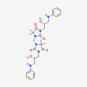 molecular formula C29H38N6O6 B4952789 1,1'-methylenebis[3-(3-anilino-2-hydroxypropyl)-5,5-dimethyl-2,4-imidazolidinedione] 