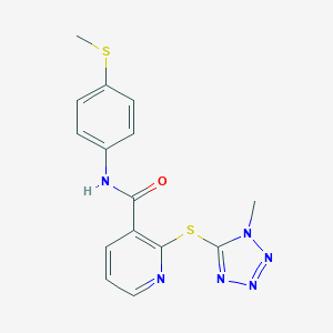 molecular formula C15H14N6OS2 B495279 N-[4-(methylsulfanyl)phenyl]-2-[(1-methyl-1H-tetraazol-5-yl)sulfanyl]nicotinamide 