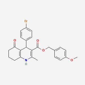 molecular formula C25H24BrNO4 B4952800 4-methoxybenzyl 4-(4-bromophenyl)-2-methyl-5-oxo-1,4,5,6,7,8-hexahydro-3-quinolinecarboxylate 