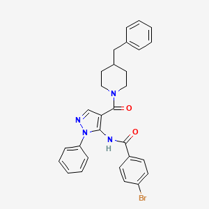 molecular formula C29H27BrN4O2 B4952820 N-{4-[(4-benzyl-1-piperidinyl)carbonyl]-1-phenyl-1H-pyrazol-5-yl}-4-bromobenzamide CAS No. 6077-59-4