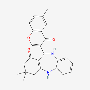 3,3-dimethyl-11-(6-methyl-4-oxo-4H-chromen-3-yl)-2,3,4,5,10,11-hexahydro-1H-dibenzo[b,e][1,4]diazepin-1-one