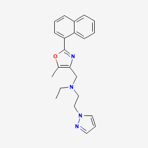 molecular formula C22H24N4O B4952863 N-ethyl-N-{[5-methyl-2-(1-naphthyl)-1,3-oxazol-4-yl]methyl}-2-(1H-pyrazol-1-yl)ethanamine 