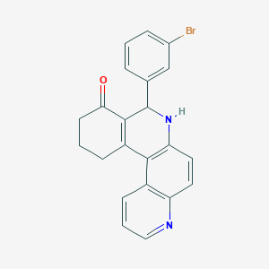 molecular formula C22H17BrN2O B4952872 8-(3-bromophenyl)-8,10,11,12-tetrahydrobenzo[a]-4,7-phenanthrolin-9(7H)-one 