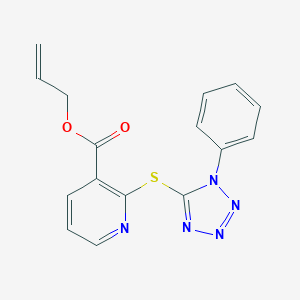 molecular formula C16H13N5O2S B495290 allyl 2-[(1-phenyl-1H-tetraazol-5-yl)sulfanyl]nicotinate 