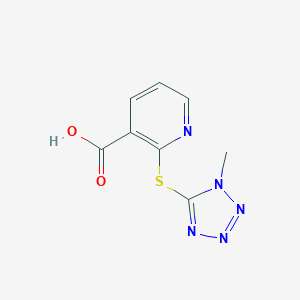 molecular formula C8H7N5O2S B495292 2-[(1-methyl-1H-tetraazol-5-yl)sulfanyl]nicotinic acid 