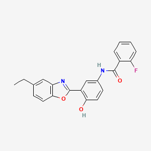 N-[3-(5-ethyl-1,3-benzoxazol-2-yl)-4-hydroxyphenyl]-2-fluorobenzamide