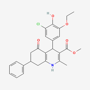 Methyl 4-(3-chloro-5-ethoxy-4-hydroxyphenyl)-2-methyl-5-oxo-7-phenyl-1,4,5,6,7,8-hexahydroquinoline-3-carboxylate