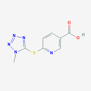 molecular formula C8H7N5O2S B495297 6-[(1-methyl-1H-tetraazol-5-yl)sulfanyl]nicotinic acid 