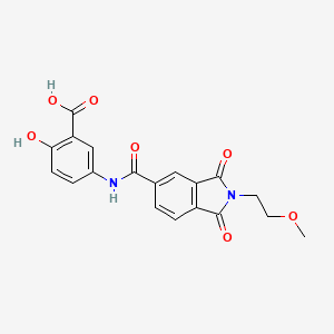 molecular formula C19H16N2O7 B4952979 2-hydroxy-5-({[2-(2-methoxyethyl)-1,3-dioxo-2,3-dihydro-1H-isoindol-5-yl]carbonyl}amino)benzoic acid 