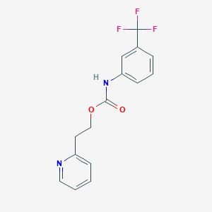 molecular formula C15H13F3N2O2 B495298 2-(2-Pyridinyl)ethyl 3-(trifluoromethyl)phenylcarbamate 