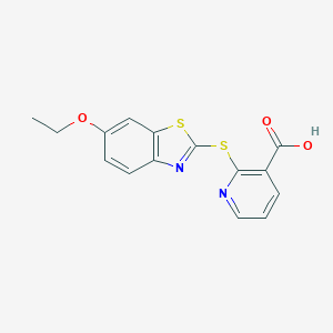 molecular formula C15H12N2O3S2 B495299 2-[(6-Ethoxy-1,3-benzothiazol-2-yl)sulfanyl]nicotinic acid 