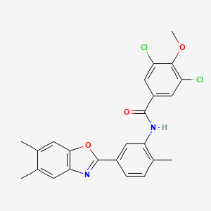 molecular formula C24H20Cl2N2O3 B4953028 3,5-dichloro-N-[5-(5,6-dimethyl-1,3-benzoxazol-2-yl)-2-methylphenyl]-4-methoxybenzamide 