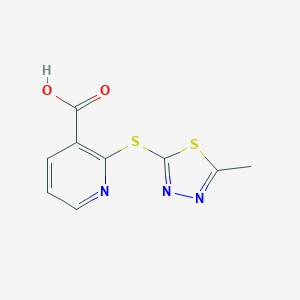 molecular formula C9H7N3O2S2 B495303 2-[(5-Methyl-1,3,4-thiadiazol-2-yl)sulfanyl]nicotinic acid 