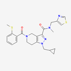 1-(cyclopropylmethyl)-N-methyl-5-[2-(methylthio)benzoyl]-N-(1,3-thiazol-4-ylmethyl)-4,5,6,7-tetrahydro-1H-pyrazolo[4,3-c]pyridine-3-carboxamide