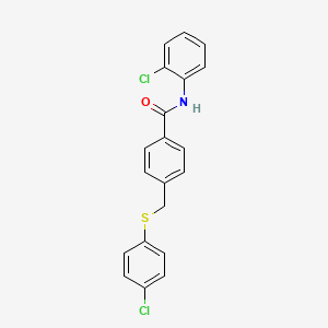 N-(2-chlorophenyl)-4-{[(4-chlorophenyl)thio]methyl}benzamide