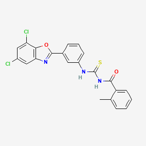 N-({[3-(5,7-dichloro-1,3-benzoxazol-2-yl)phenyl]amino}carbonothioyl)-2-methylbenzamide