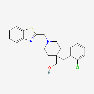 molecular formula C21H23ClN2OS B4953077 [1-(1,3-benzothiazol-2-ylmethyl)-4-(2-chlorobenzyl)-4-piperidinyl]methanol 