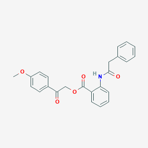molecular formula C24H21NO5 B495312 2-(4-Methoxyphenyl)-2-oxoethyl 2-[(phenylacetyl)amino]benzoate 
