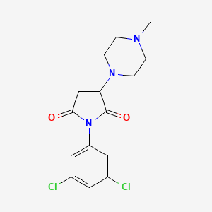 molecular formula C15H17Cl2N3O2 B4953132 1-(3,5-dichlorophenyl)-3-(4-methyl-1-piperazinyl)-2,5-pyrrolidinedione 