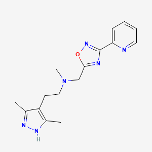 2-(3,5-dimethyl-1H-pyrazol-4-yl)-N-methyl-N-{[3-(2-pyridinyl)-1,2,4-oxadiazol-5-yl]methyl}ethanamine