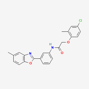 2-(4-chloro-2-methylphenoxy)-N-[3-(5-methyl-1,3-benzoxazol-2-yl)phenyl]acetamide