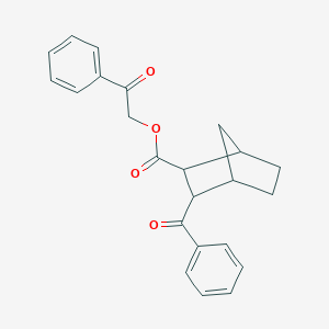 molecular formula C23H22O4 B495317 2-Oxo-2-phenylethyl 3-benzoylbicyclo[2.2.1]heptane-2-carboxylate 