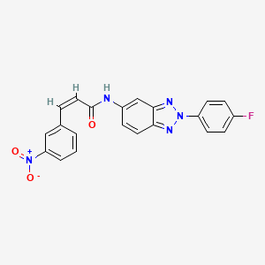 molecular formula C21H14FN5O3 B4953176 N-[2-(4-fluorophenyl)-2H-1,2,3-benzotriazol-5-yl]-3-(3-nitrophenyl)acrylamide 