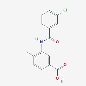 molecular formula C15H12ClNO3 B495318 3-[(3-Chlorobenzoyl)amino]-4-methylbenzoic acid 