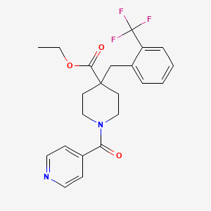 molecular formula C22H23F3N2O3 B4953185 ethyl 1-isonicotinoyl-4-[2-(trifluoromethyl)benzyl]-4-piperidinecarboxylate 