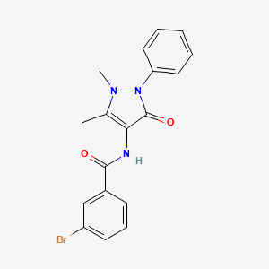 molecular formula C18H16BrN3O2 B4953189 3-bromo-N-(1,5-dimethyl-3-oxo-2-phenyl-2,3-dihydro-1H-pyrazol-4-yl)benzamide 