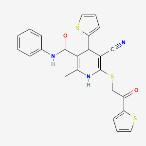 5-cyano-2-methyl-6-{[2-oxo-2-(2-thienyl)ethyl]thio}-N-phenyl-4-(2-thienyl)-1,4-dihydro-3-pyridinecarboxamide