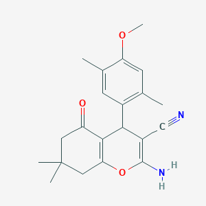 2-amino-4-(4-methoxy-2,5-dimethylphenyl)-7,7-dimethyl-5-oxo-5,6,7,8-tetrahydro-4H-chromene-3-carbonitrile