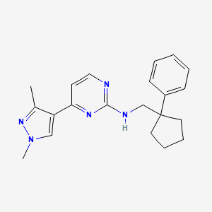 4-(1,3-dimethyl-1H-pyrazol-4-yl)-N-[(1-phenylcyclopentyl)methyl]-2-pyrimidinamine